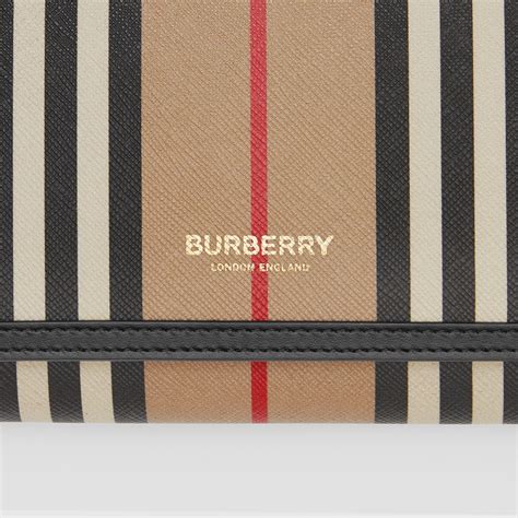 burberry icon stripe e-canvas wallet with detachable strap